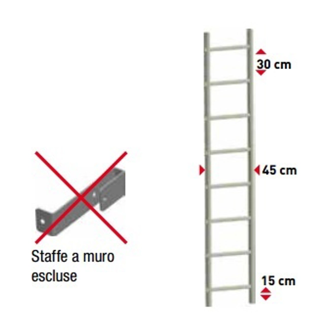 Vendita online Scala semplice Security System 10 gradini H 3,00 m.